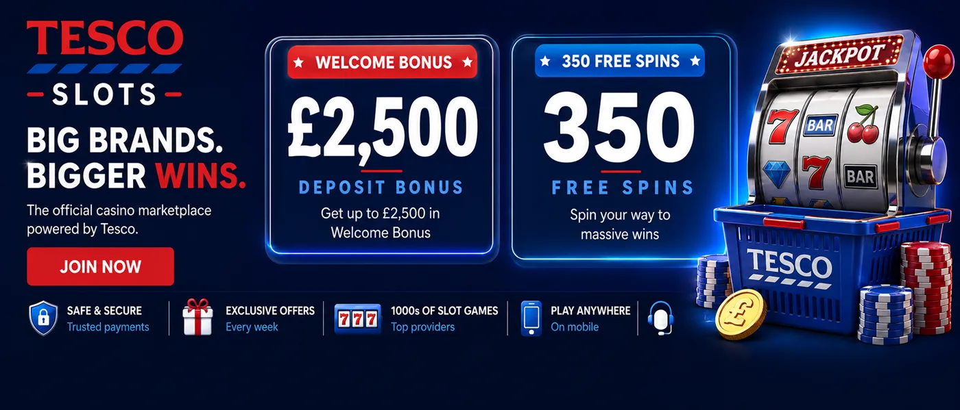 Tesco Slots welcome bonus, free spins and Clubcard promotions